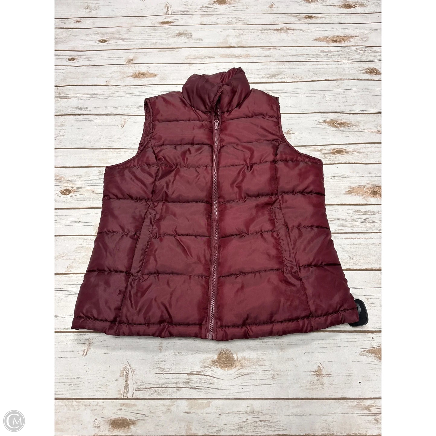 Vest Puffer & Quilted By Cme In Maroon, Size: L