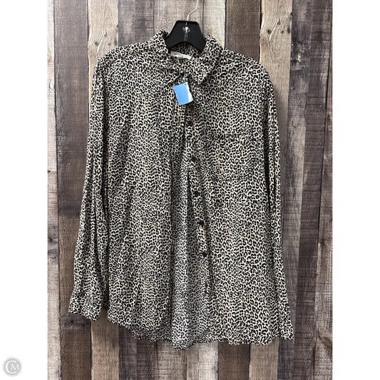 Top Long Sleeve By Beachlunchlounge In Animal Print, Size: L