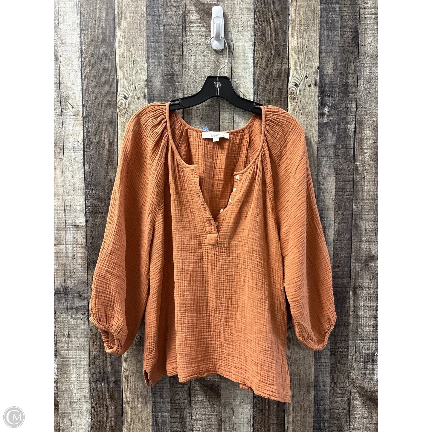 Top Long Sleeve By Loft In Orange, Size: L