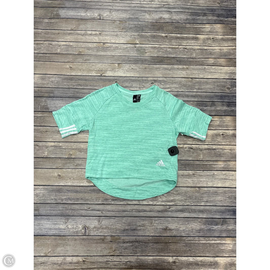 Athletic Top Short Sleeve By Adidas In Green, Size: S