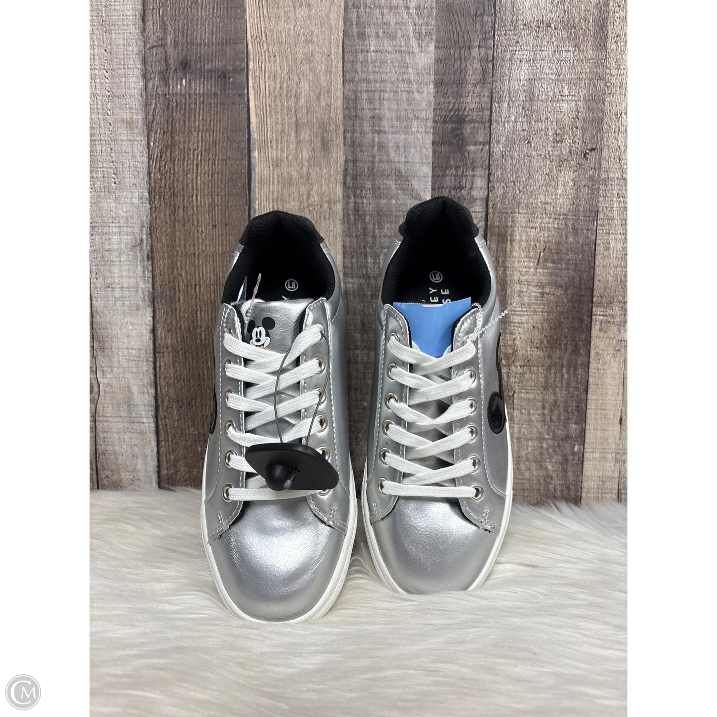 Shoes Sneakers By Disney In Silver, Size: 8