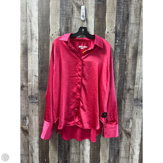 Top Long Sleeve By Good American In Pink, Size: L