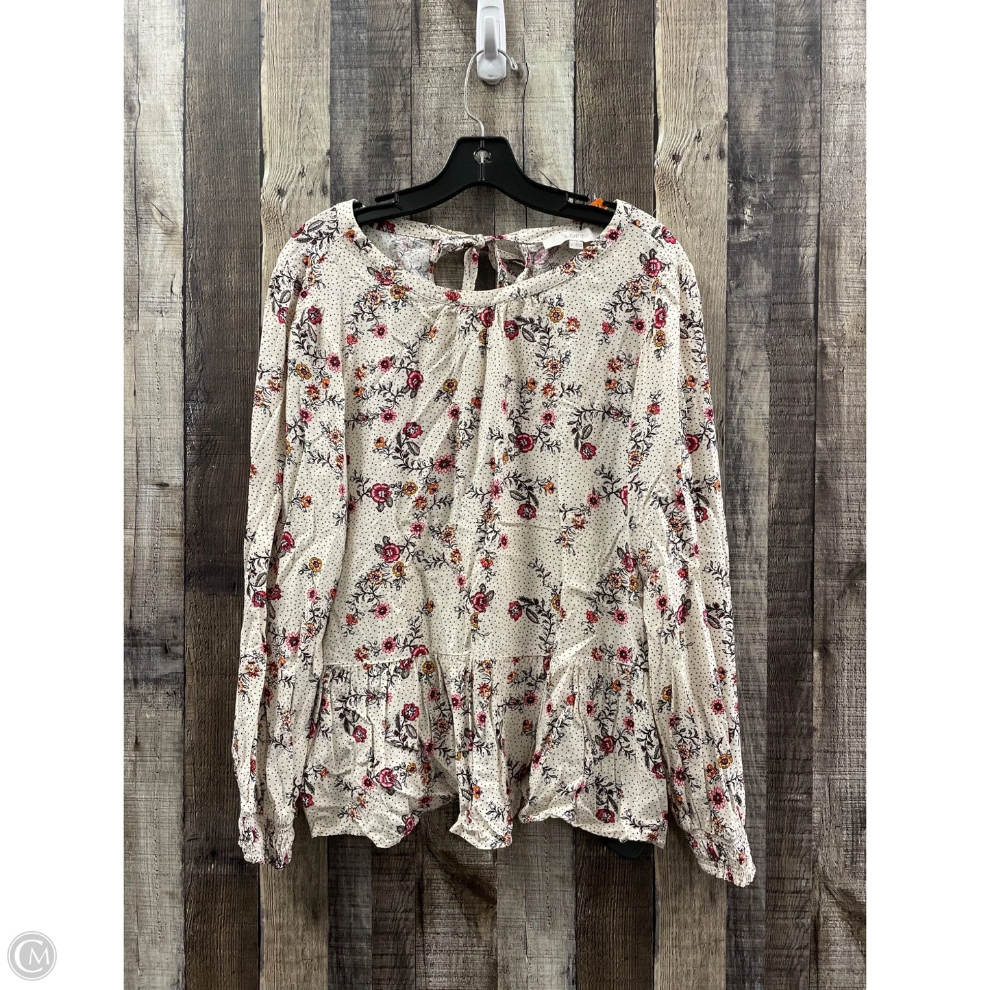 Top Long Sleeve By Loft In Floral Print, Size: L