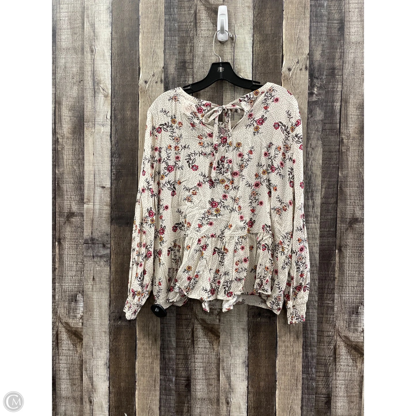 Top Long Sleeve By Loft In Floral Print, Size: L