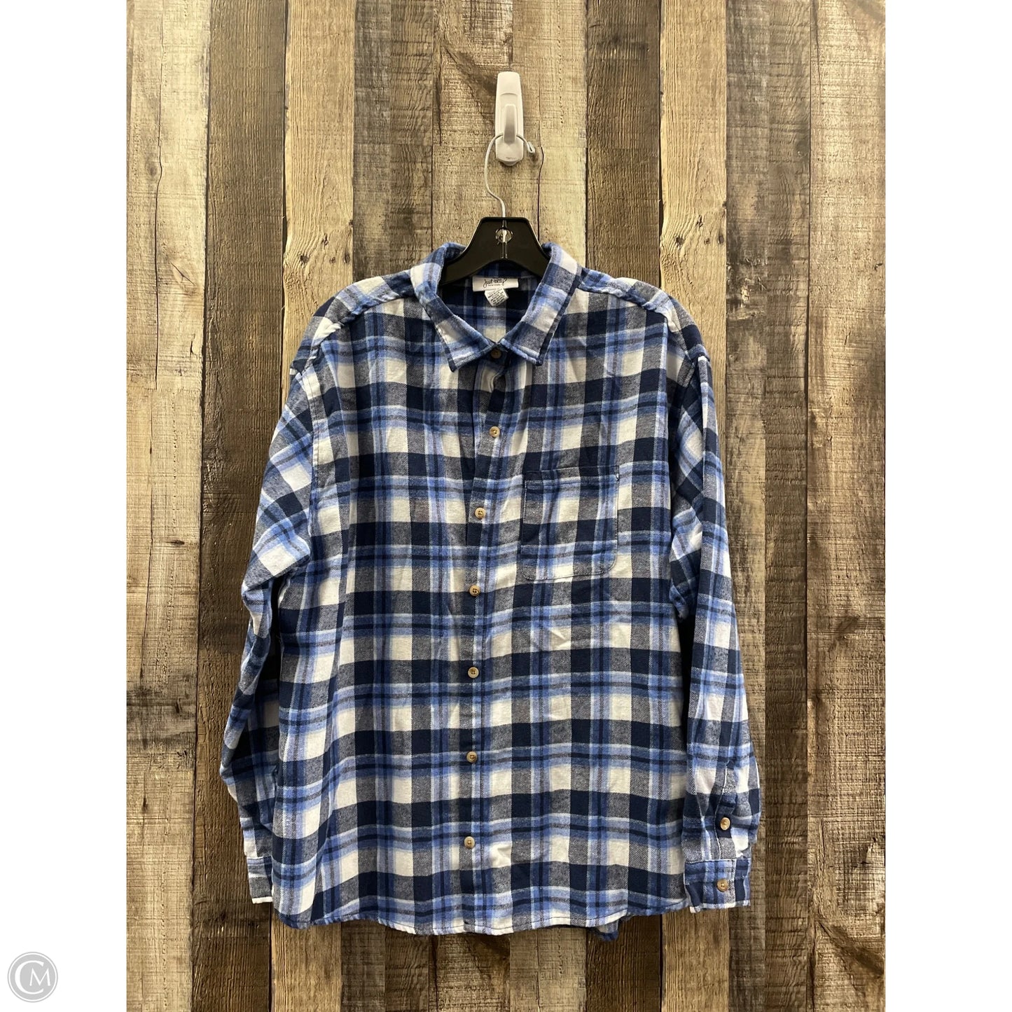 Top Long Sleeve By Just Polly In Plaid Pattern, Size: Xl