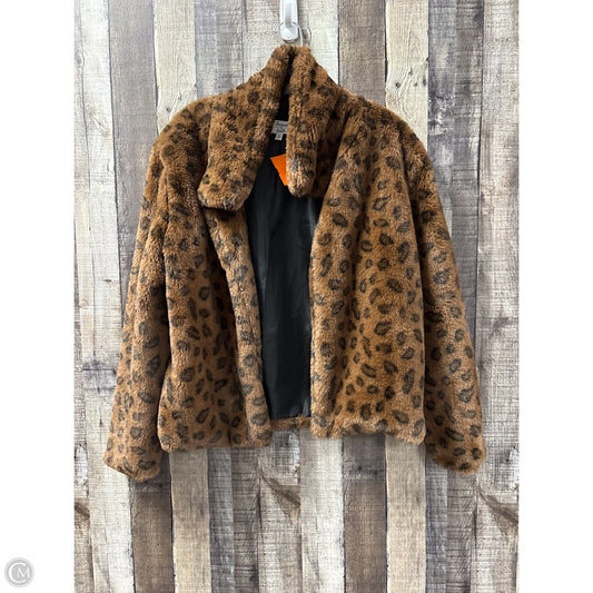Jacket Faux Fur & Sherpa By Cme In Animal Print, Size: M