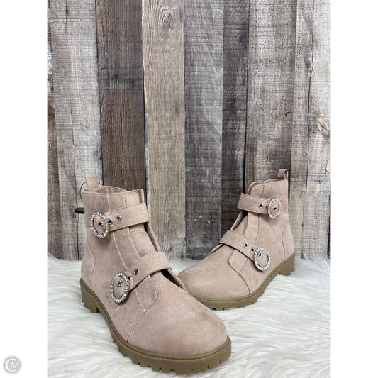 Boots Ankle Heels By Madden Nyc In Beige, Size: 6