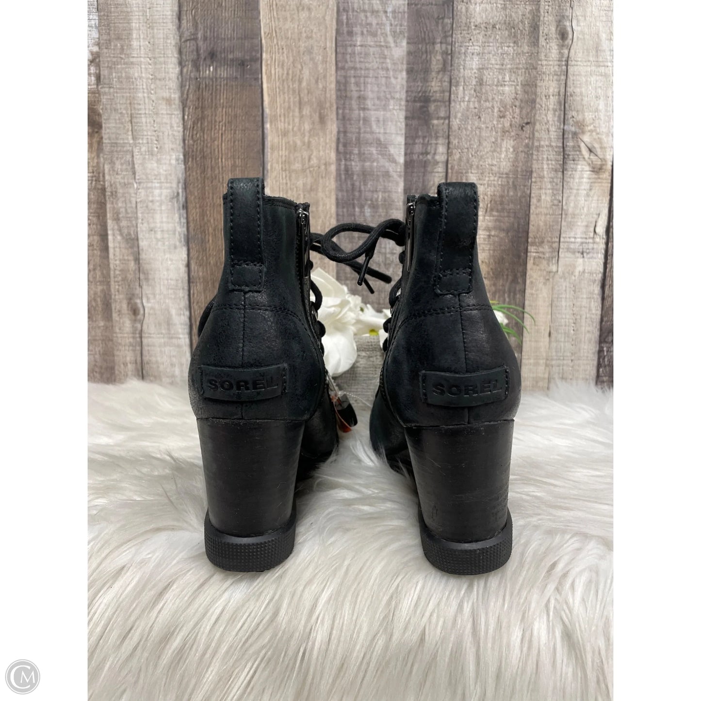 Boots Ankle Heels By Sorel In Black, Size: 8