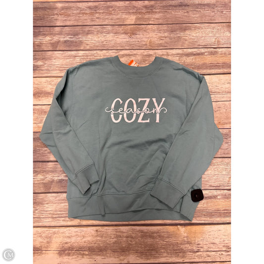 Sweatshirt Crewneck By Time And Tru In Green, Size: L