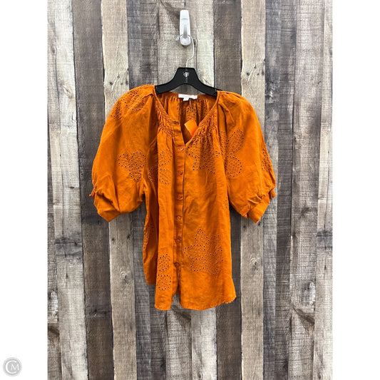 Top Short Sleeve By Chicos In Orange, Size: M