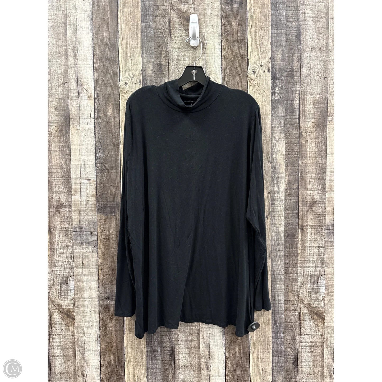 Top Long Sleeve By Ava & Viv In Black, Size: 2x