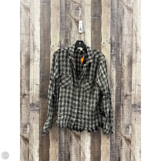 Top Long Sleeve By Cloth & Stone In Plaid Pattern, Size: M