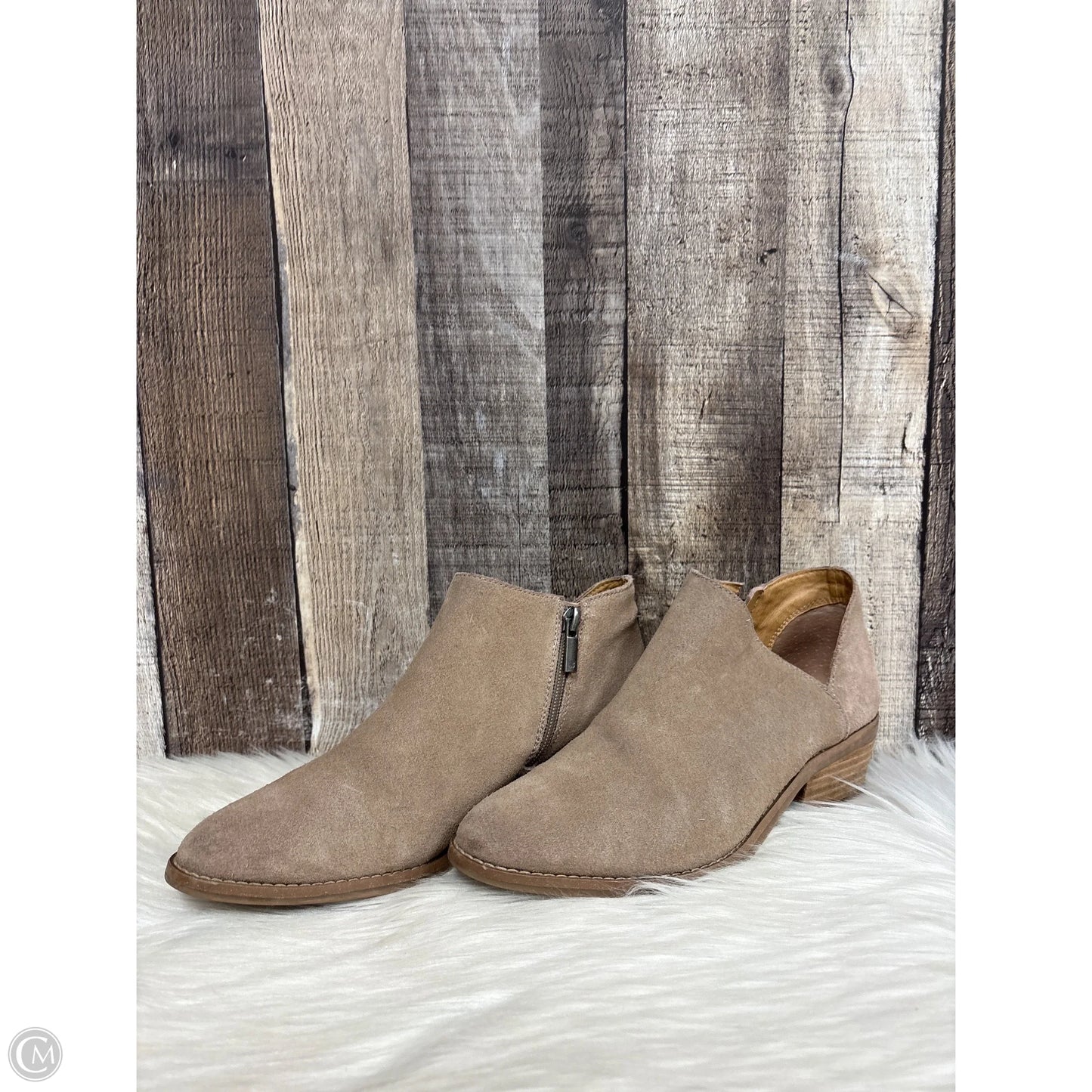 Boots Ankle Heels By Lucky Brand In Taupe, Size: 7.5
