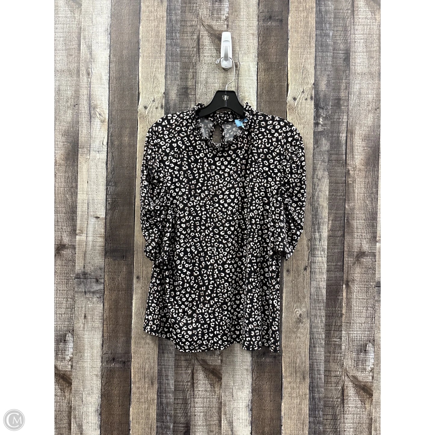 Top 3/4 Sleeve By Cece In Black, Size: L