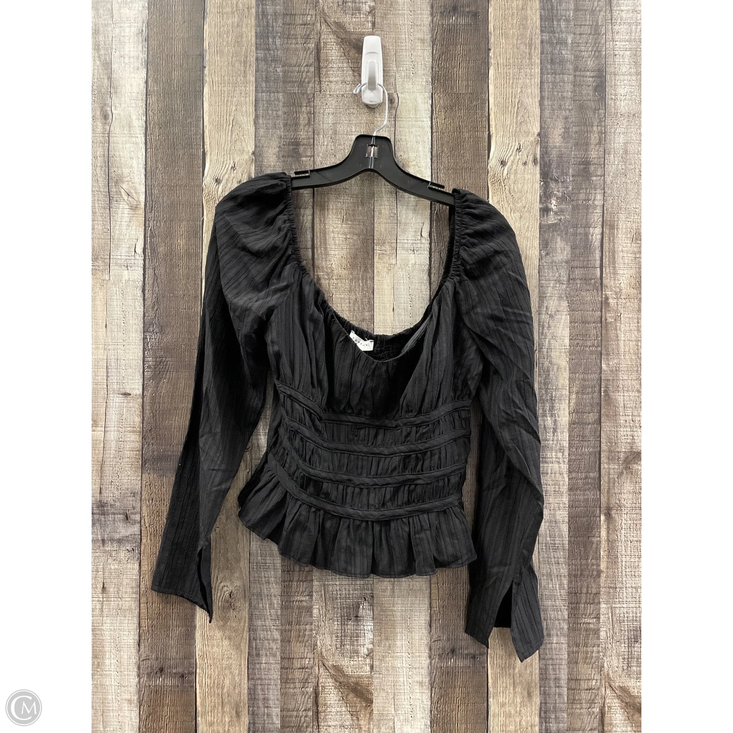 Top Long Sleeve By Top Shop In Black, Size: M
