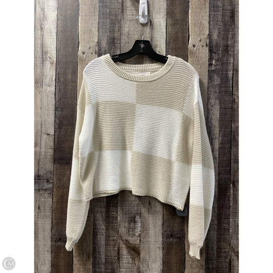 Sweater By Moon And Madison In Tan & White, Size: S