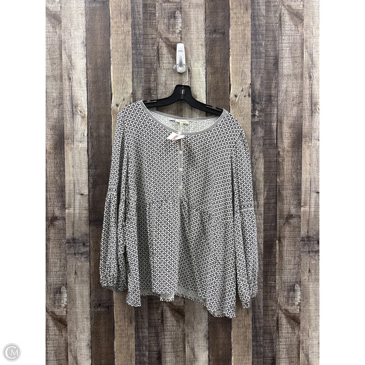 Top Long Sleeve By Max Studio In Black & White, Size: 1x