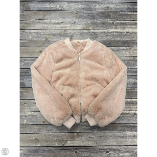 Jacket Faux Fur & Sherpa By Iris In Pink, Size: M