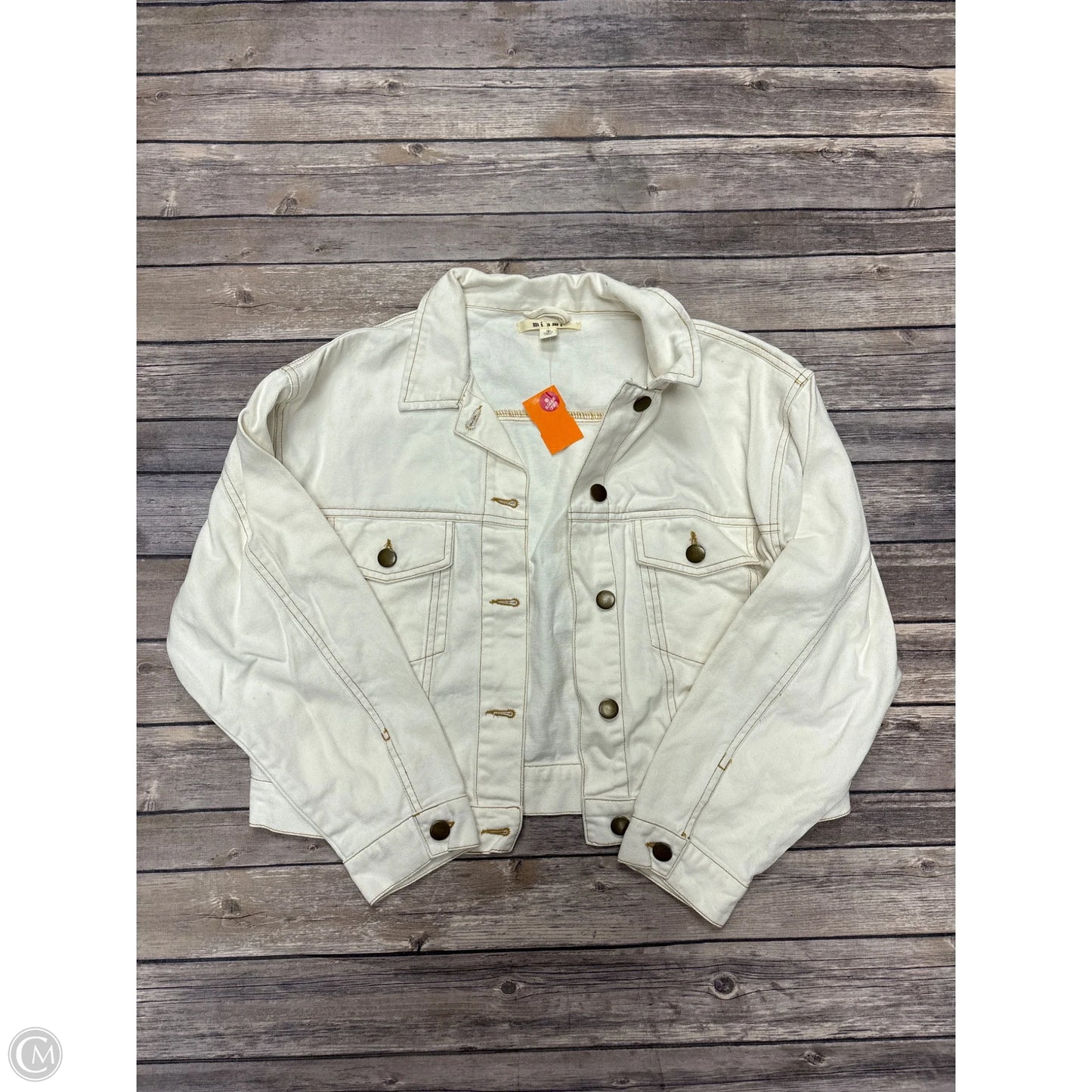 Jacket Denim By Mi Ami In Ivory, Size: M