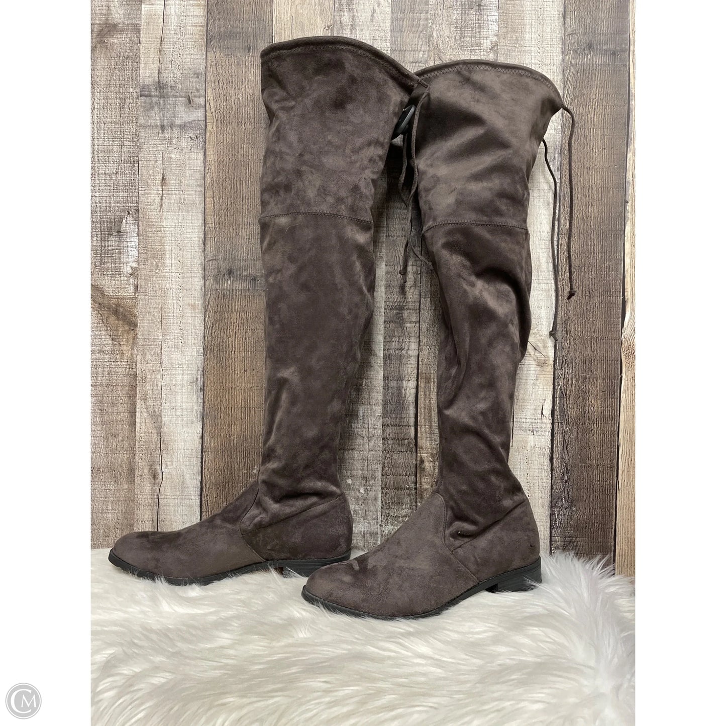 Boots Over-the-knee Flats By Unisa In Brown, Size: 8.5