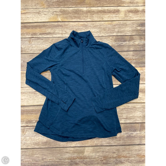 Athletic Top Long Sleeve Collar By Apana In Blue, Size: M