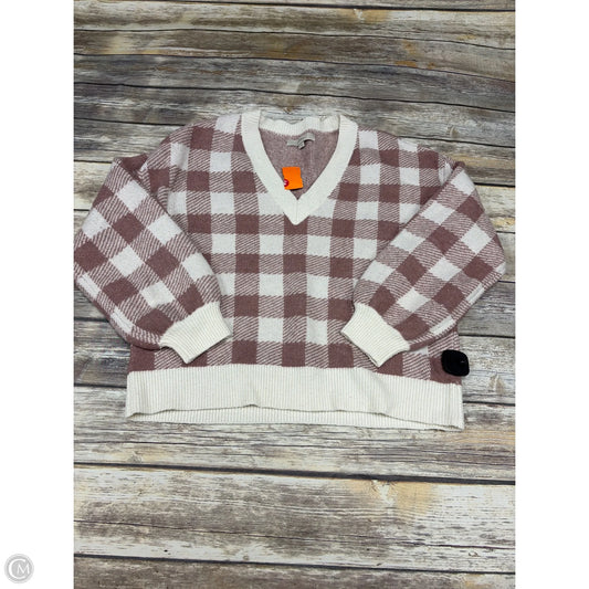 Sweater By Loft In Checkered Pattern, Size: L