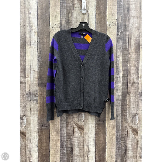 Sweater Cardigan By Aqua In Grey & Purple, Size: Xs