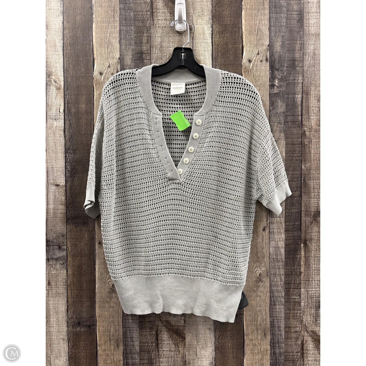 Sweater Short Sleeve By Varley In Grey, Size: S