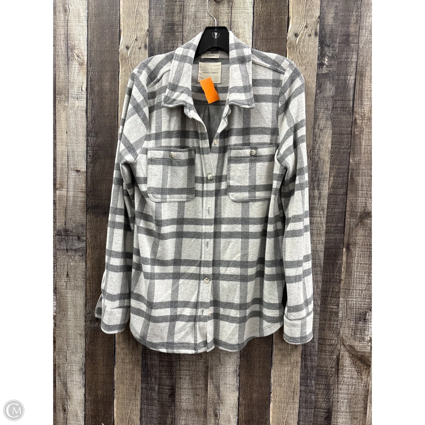 Top Long Sleeve By Thread And Supply In Grey, Size: M