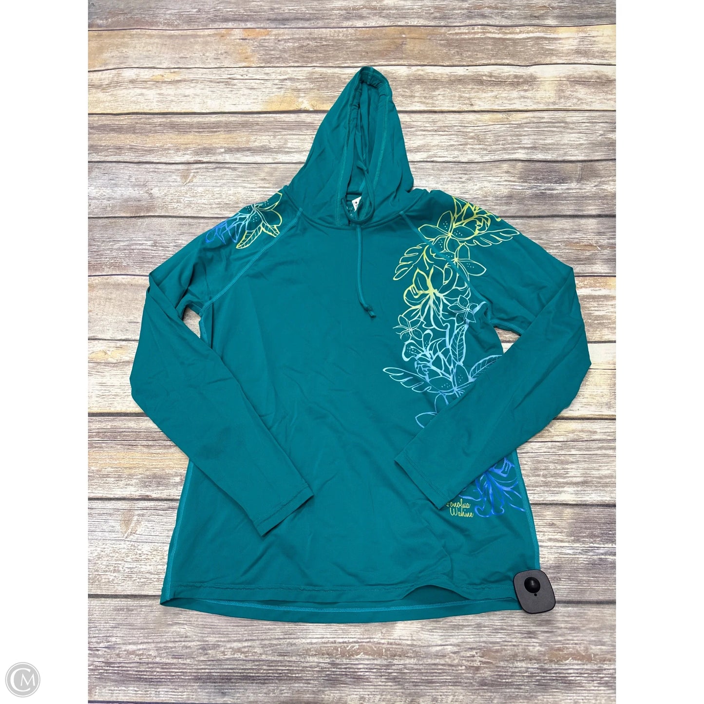 Athletic Top Long Sleeve Hoodie By Cme In Green, Size: M
