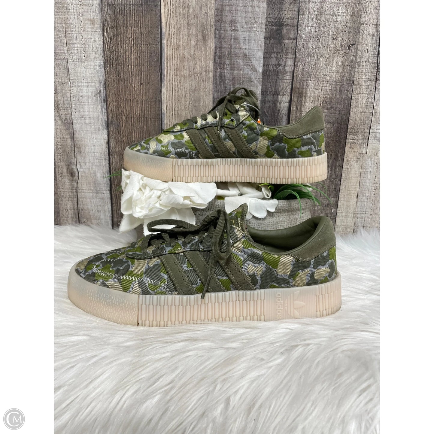 Shoes Sneakers By Adidas In Camouflage Print, Size: 8.5