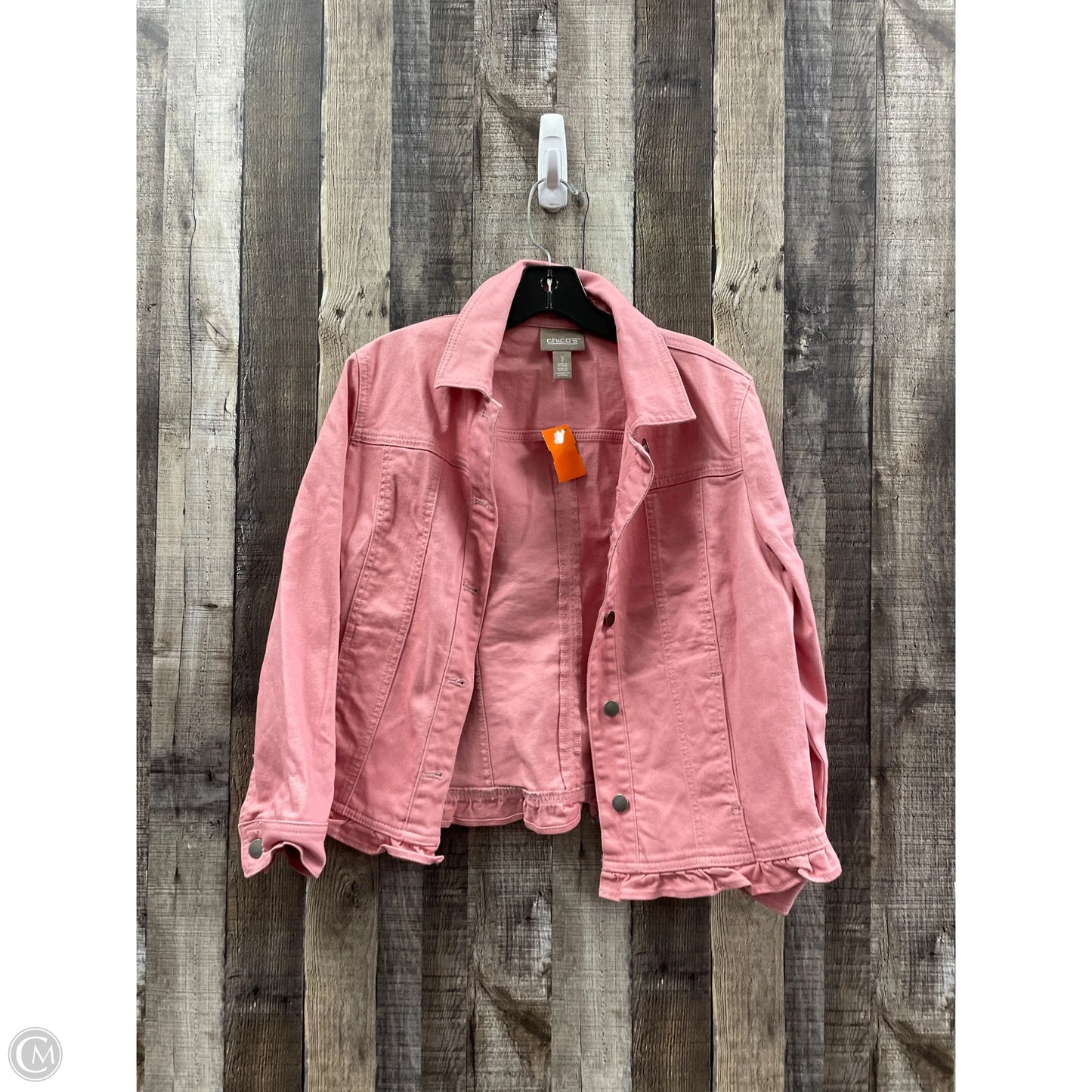 Jacket Denim By Chicos In Pink Denim, Size: M