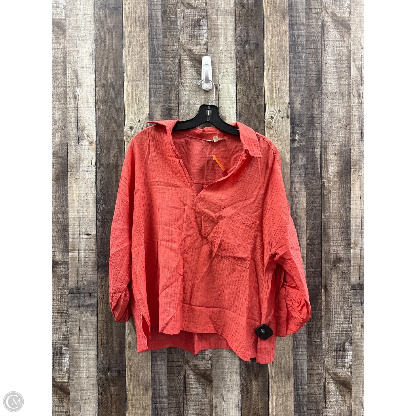 Top Long Sleeve By Max Studio In Orange, Size: L