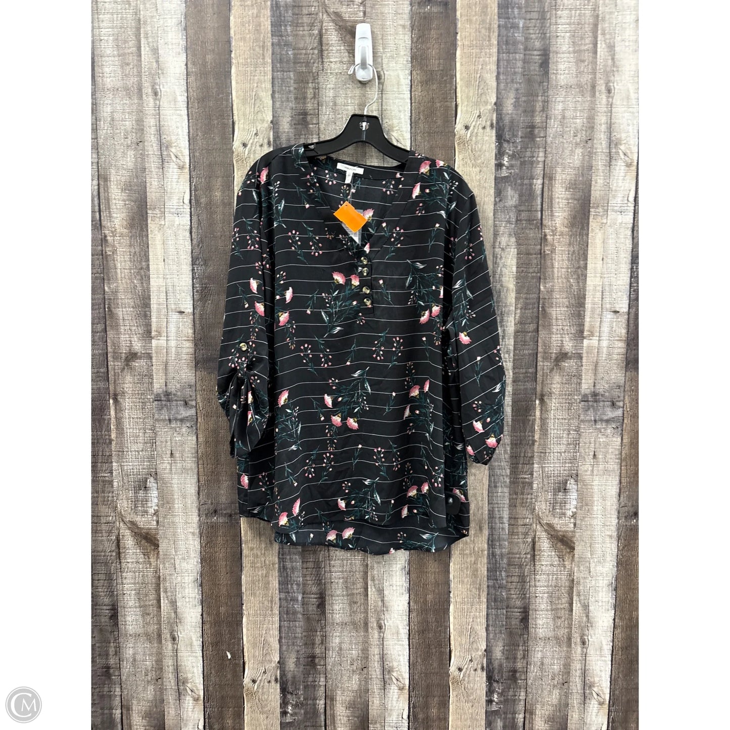 Top 3/4 Sleeve By Maurices In Black, Size: Xxl