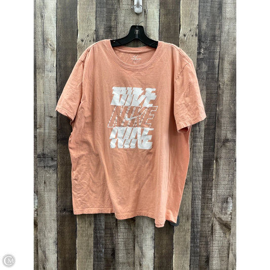 Athletic Top Short Sleeve By Nike In Orange, Size: Xxl