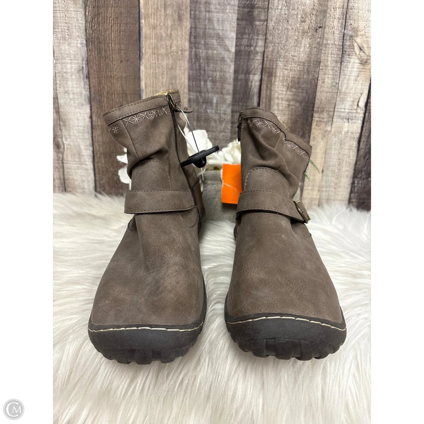 Boots Ankle Flats By Jambu In Taupe, Size: 9.5