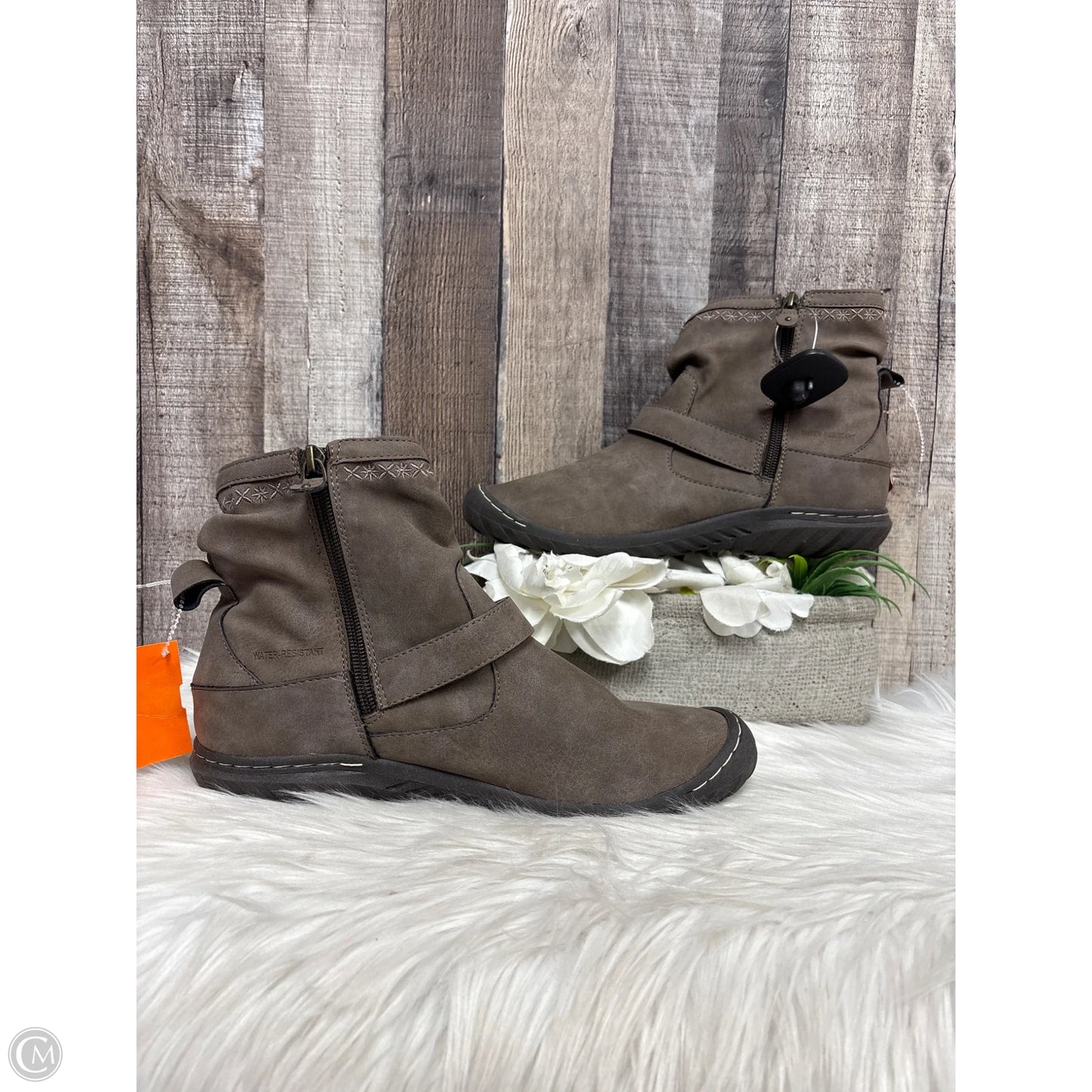 Boots Ankle Flats By Jambu In Taupe, Size: 9.5