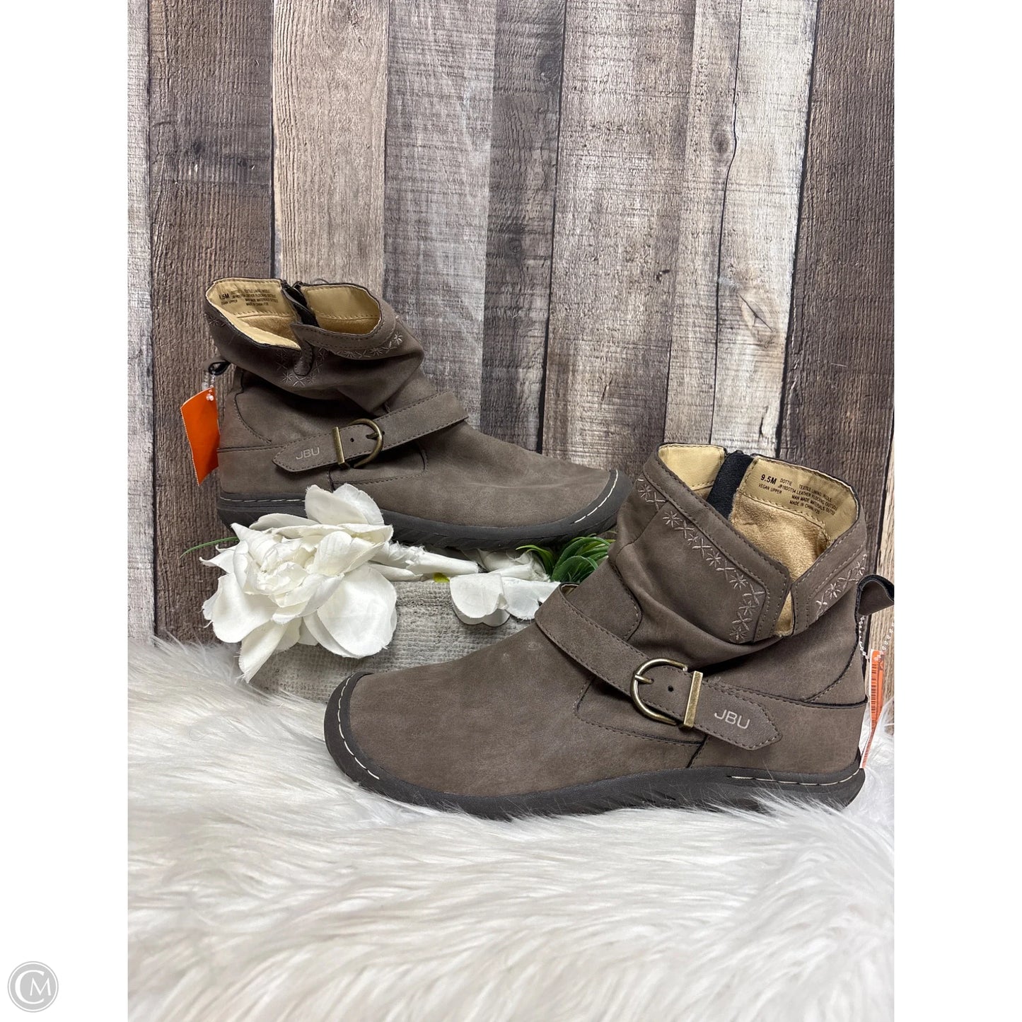 Boots Ankle Flats By Jambu In Taupe, Size: 9.5