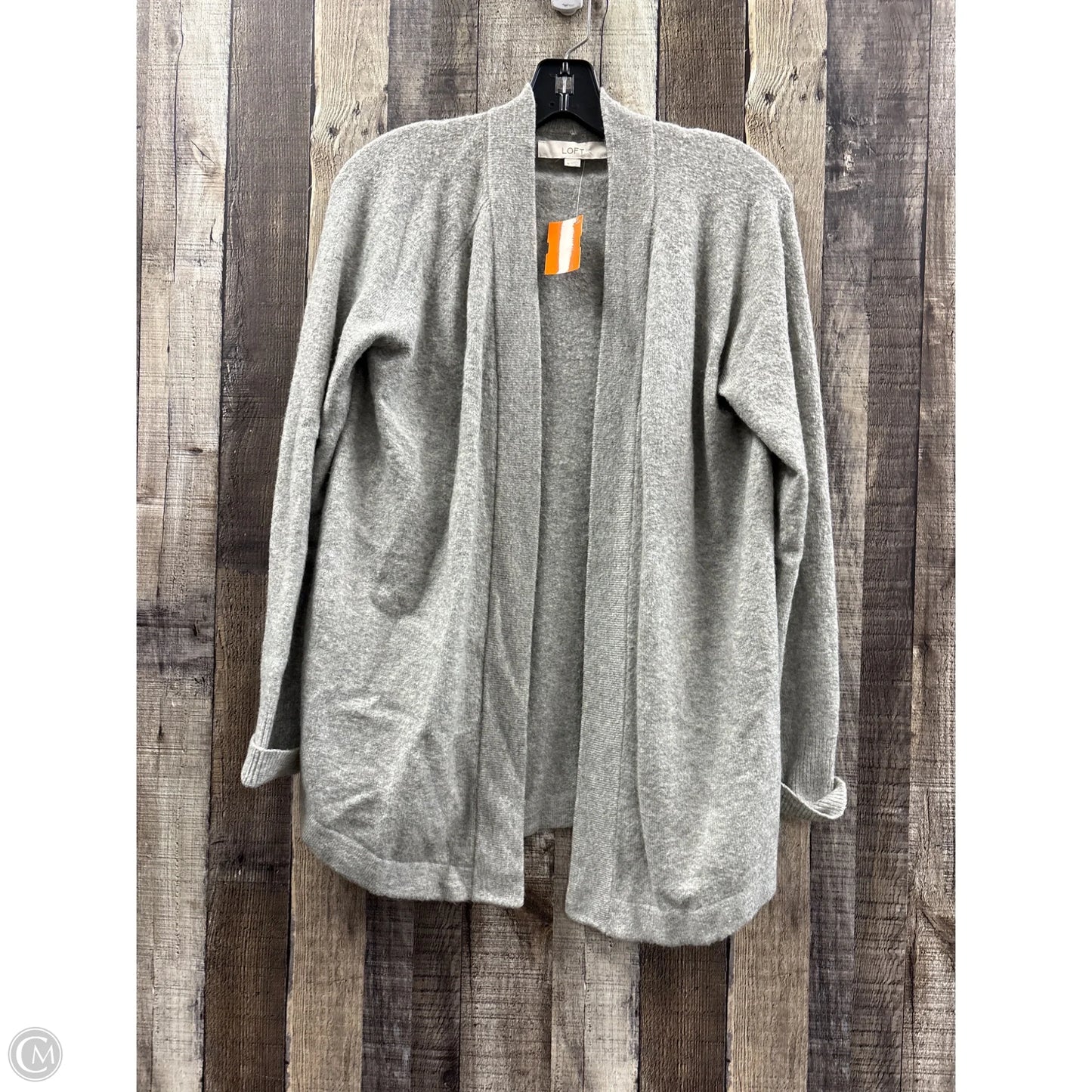 Sweater Cardigan By Loft In Grey, Size: M