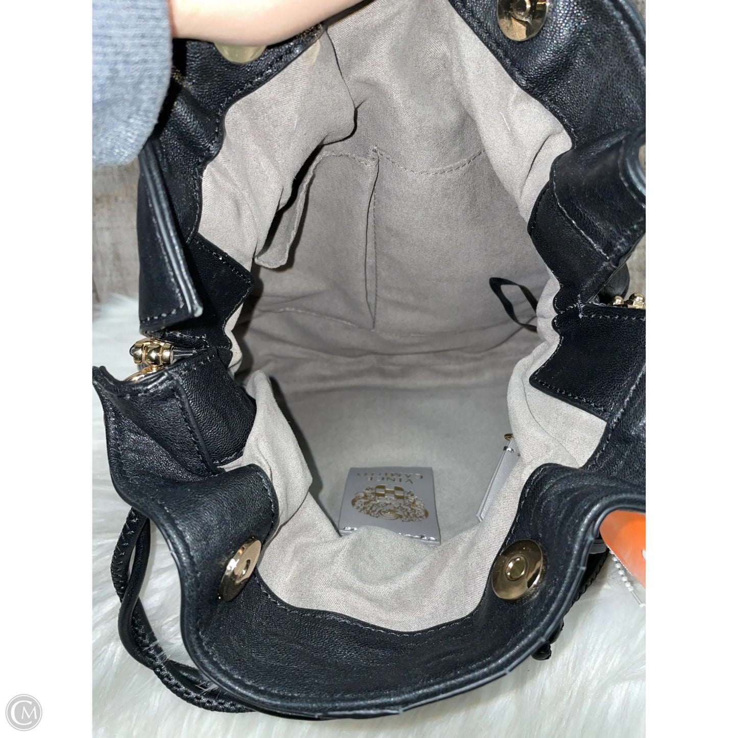 Handbag Leather By Vince Camuto, Size: Medium