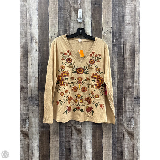 Top Long Sleeve By Reba In Brown, Size: L