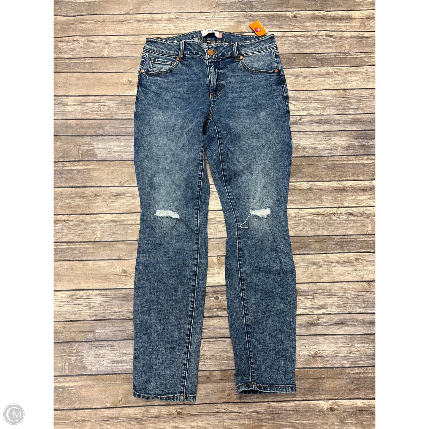 Jeans Skinny By Cabi In Blue Denim, Size: 10