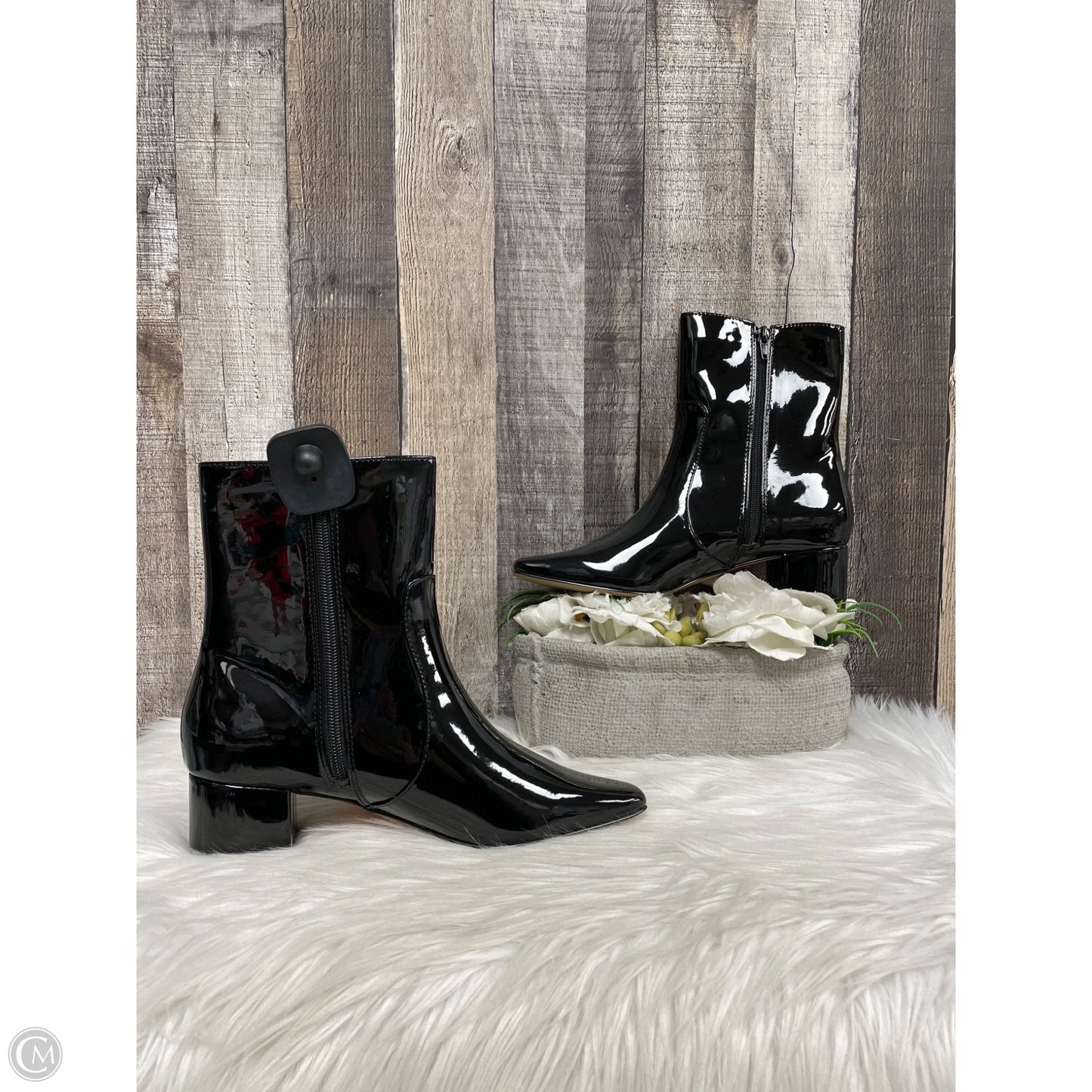 Boots Ankle Heels By Loft In Black, Size: 8