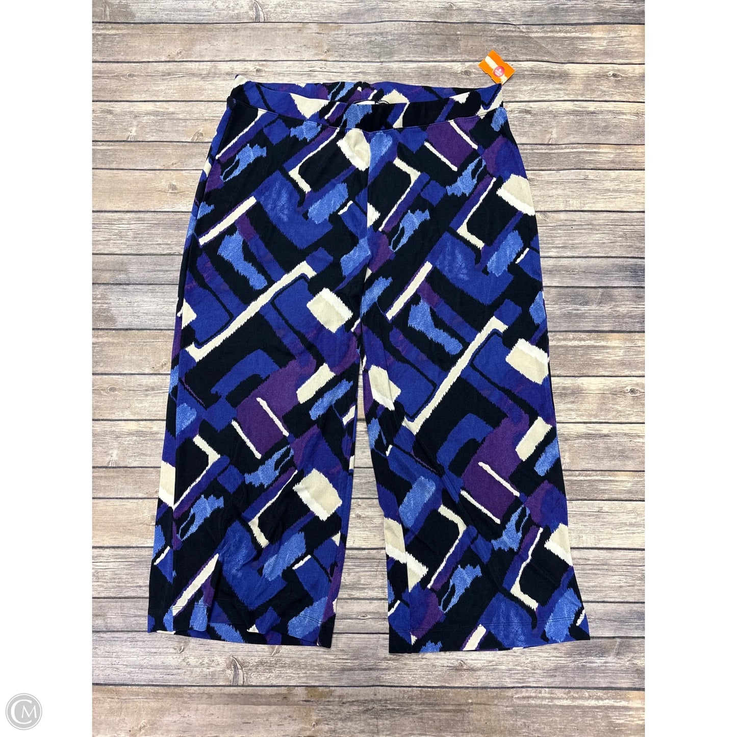 Pants Wide Leg By Chicos In Black & Purple, Size: Xl