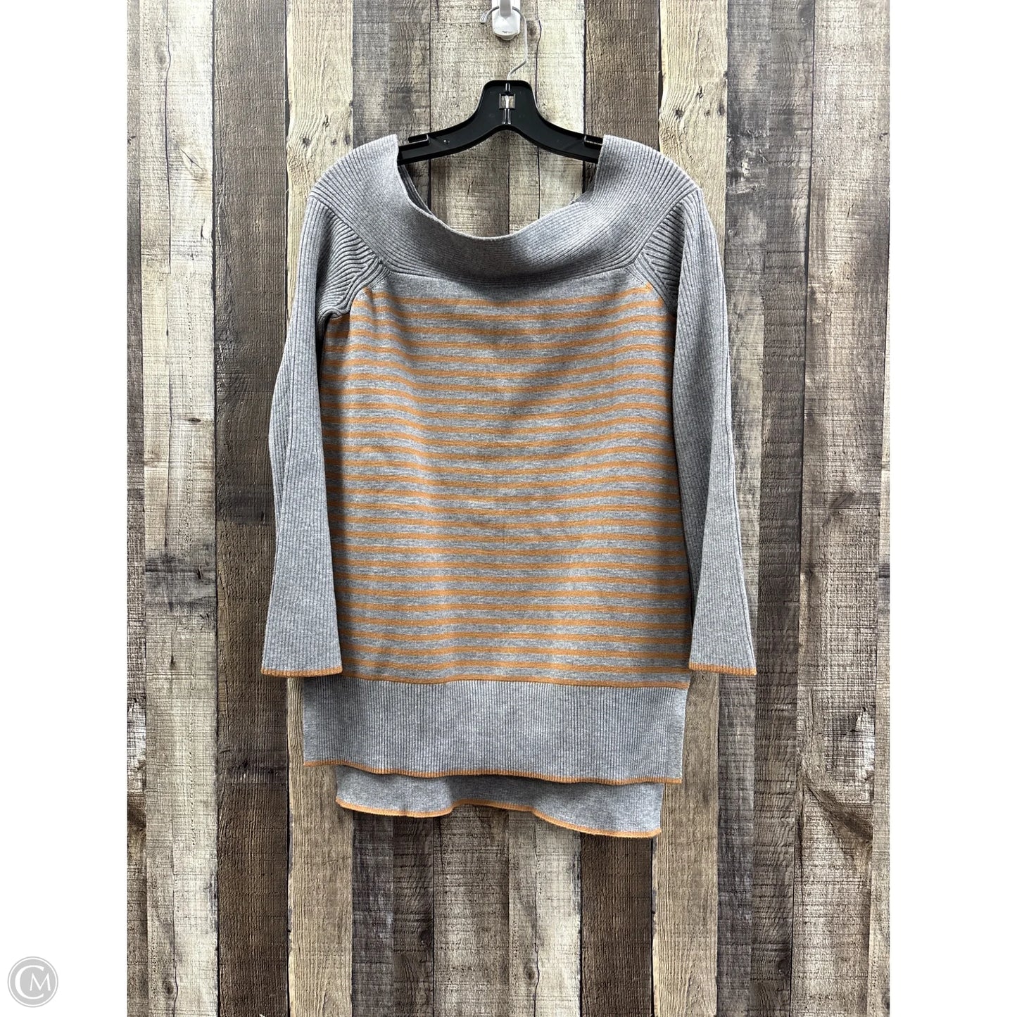 Sweater By Anthropologie In Grey & Orange, Size: S