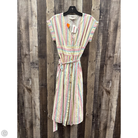 Dress Casual Midi By Loft In Multi-colored, Size: Xs