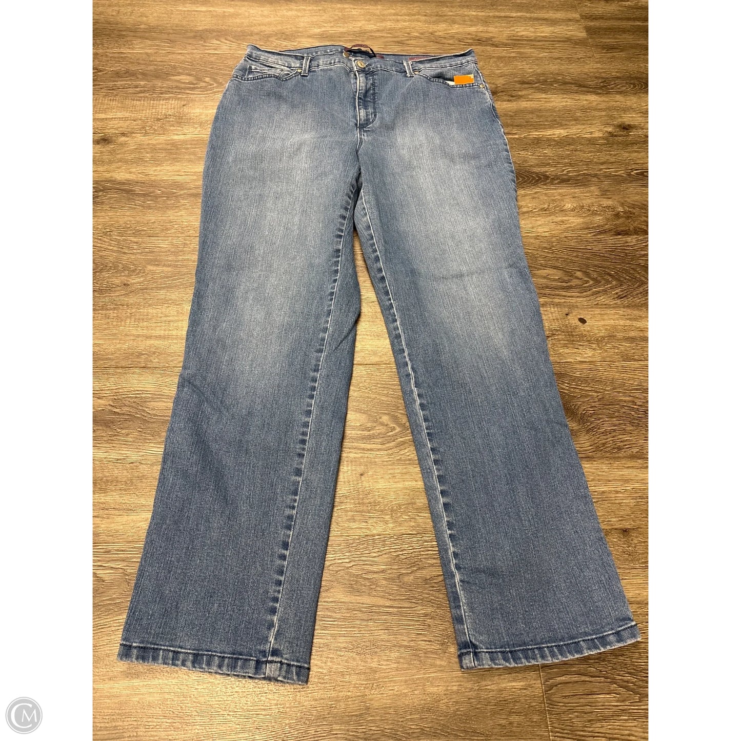 Jeans Straight By Gloria Vanderbilt In Blue Denim, Size: 16