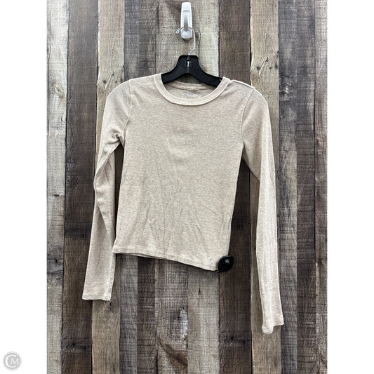 Top Long Sleeve By Hollister In Tan, Size: S
