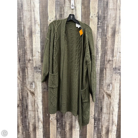 Sweater Cardigan By Pink Rose In Green, Size: Xl
