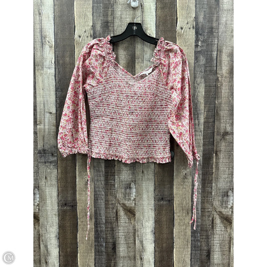 Top Long Sleeve By Cme In Pink, Size: S